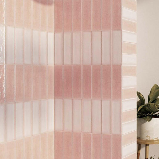 Santa Cruz Pink Gloss Brick Tile 200x65mm