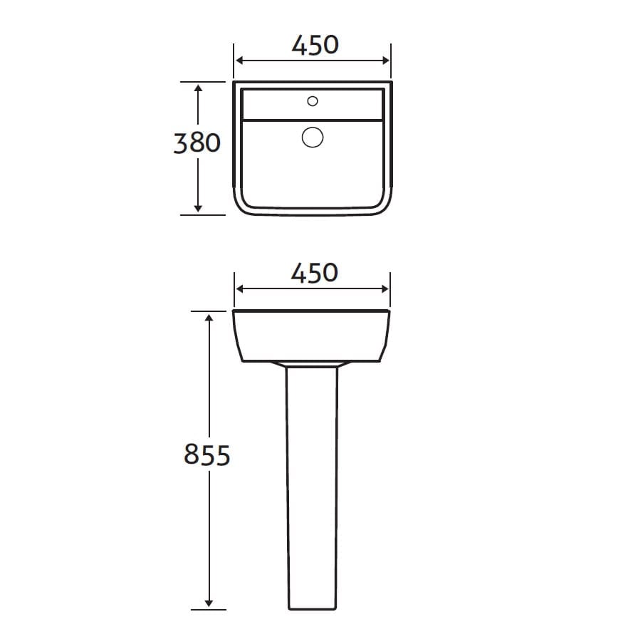 Alfrick Full Pedestal Cloakroom Basin