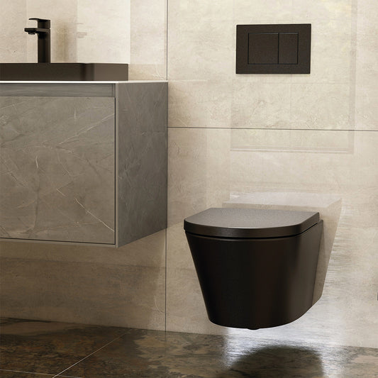 Arco 520mm wall hung Rimless WC in black