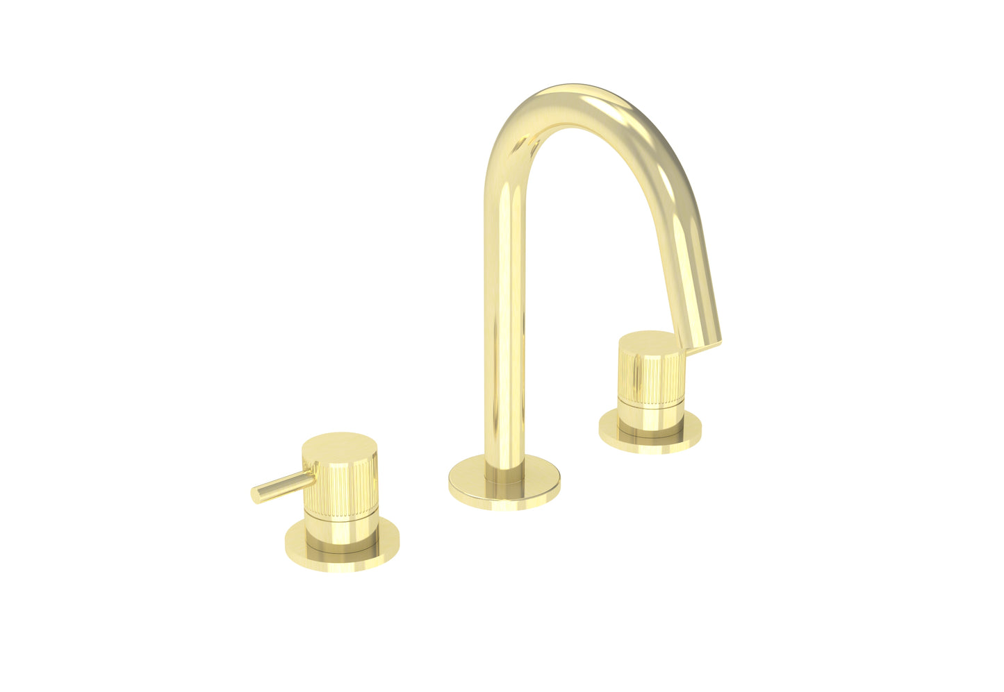 COS 3 Tap Hole Deck mounted Basin Mixer KIT - w/ Fluted handle