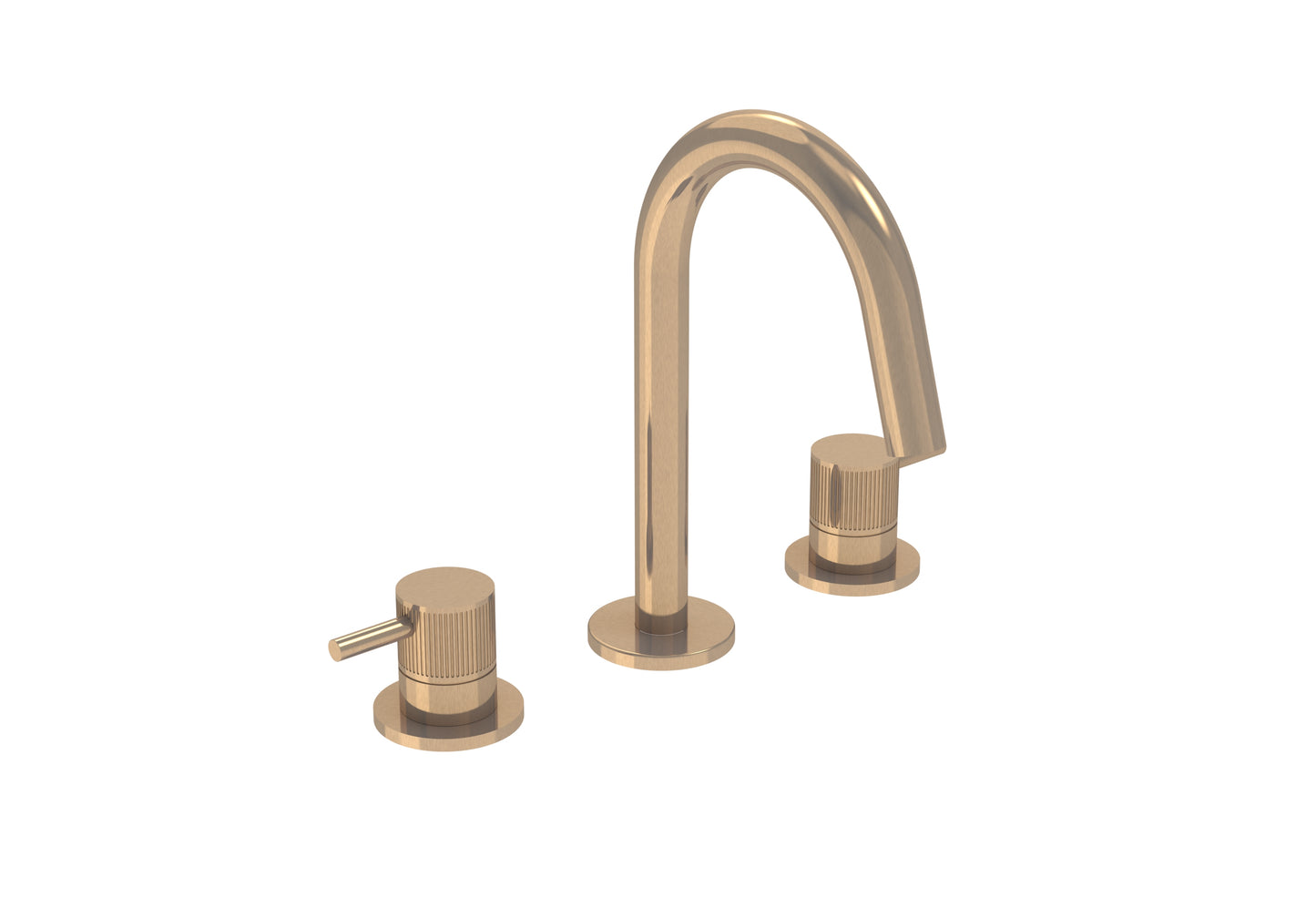 COS 3 Tap Hole Deck mounted Basin Mixer KIT - w/ Fluted handle