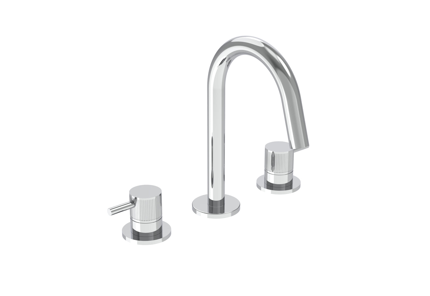 COS 3 Tap Hole Deck mounted Basin Mixer KIT - w/ Fluted handle
