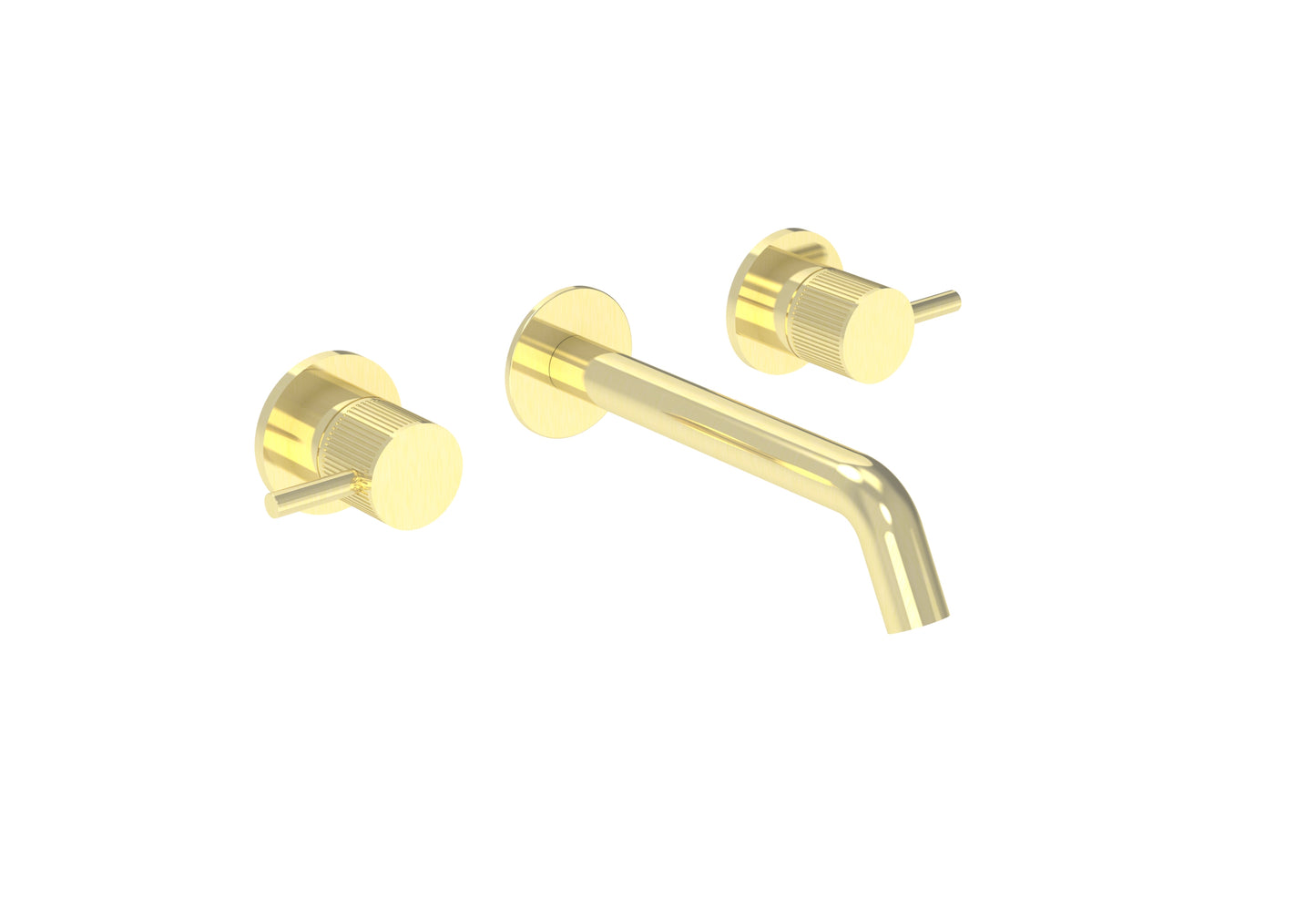 COS 3 Tap Hole Wall mounted Basin Mixer KIT - w/ Classic spout (170mm) w/ Fluted handle