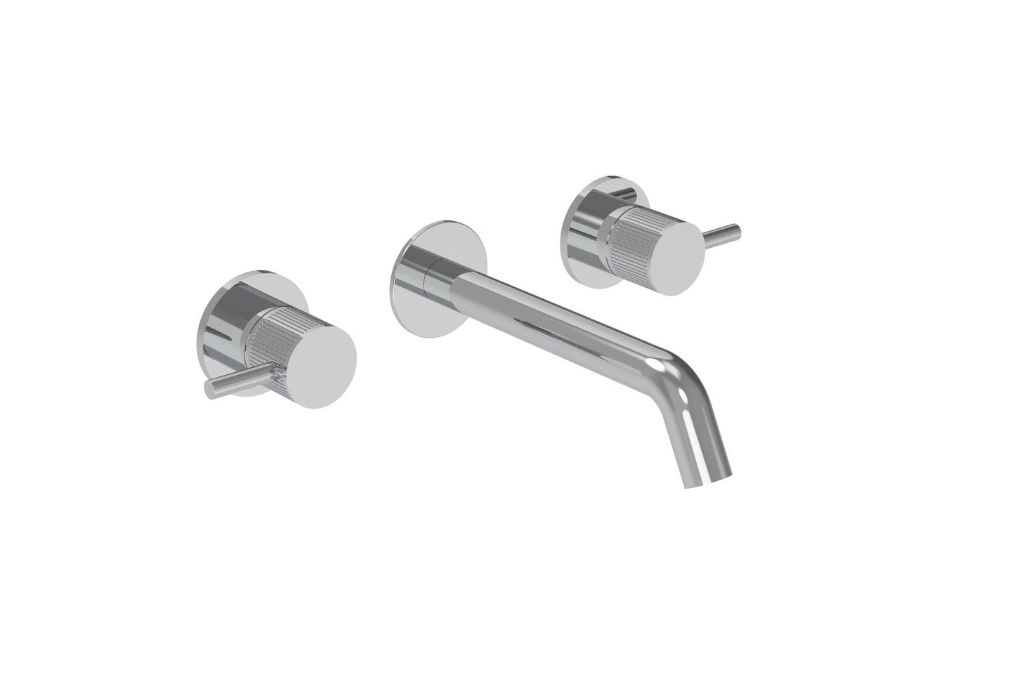 COS 3 Tap Hole Wall mounted Basin Mixer KIT - w/ Classic spout (170mm) w/ Fluted handle