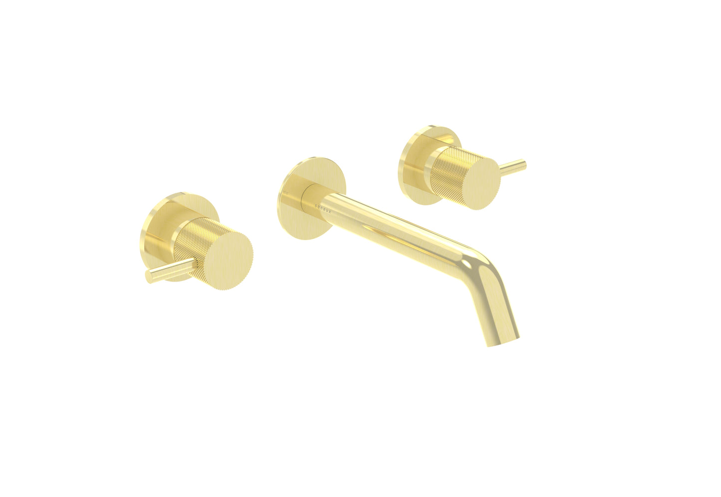 COS 3 Tap Hole Wall mounted Basin Mixer KIT - w/ Classic spout (170mm) w/ Knurled handle