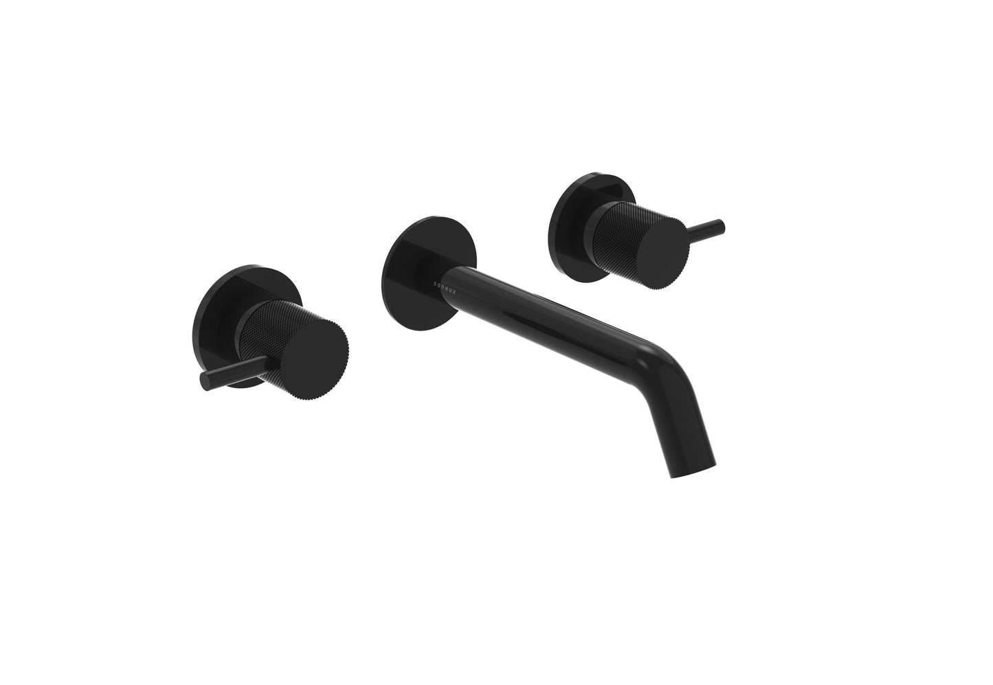 COS 3 Tap Hole Wall mounted Basin Mixer KIT - w/ Classic spout (170mm) w/ Knurled handle