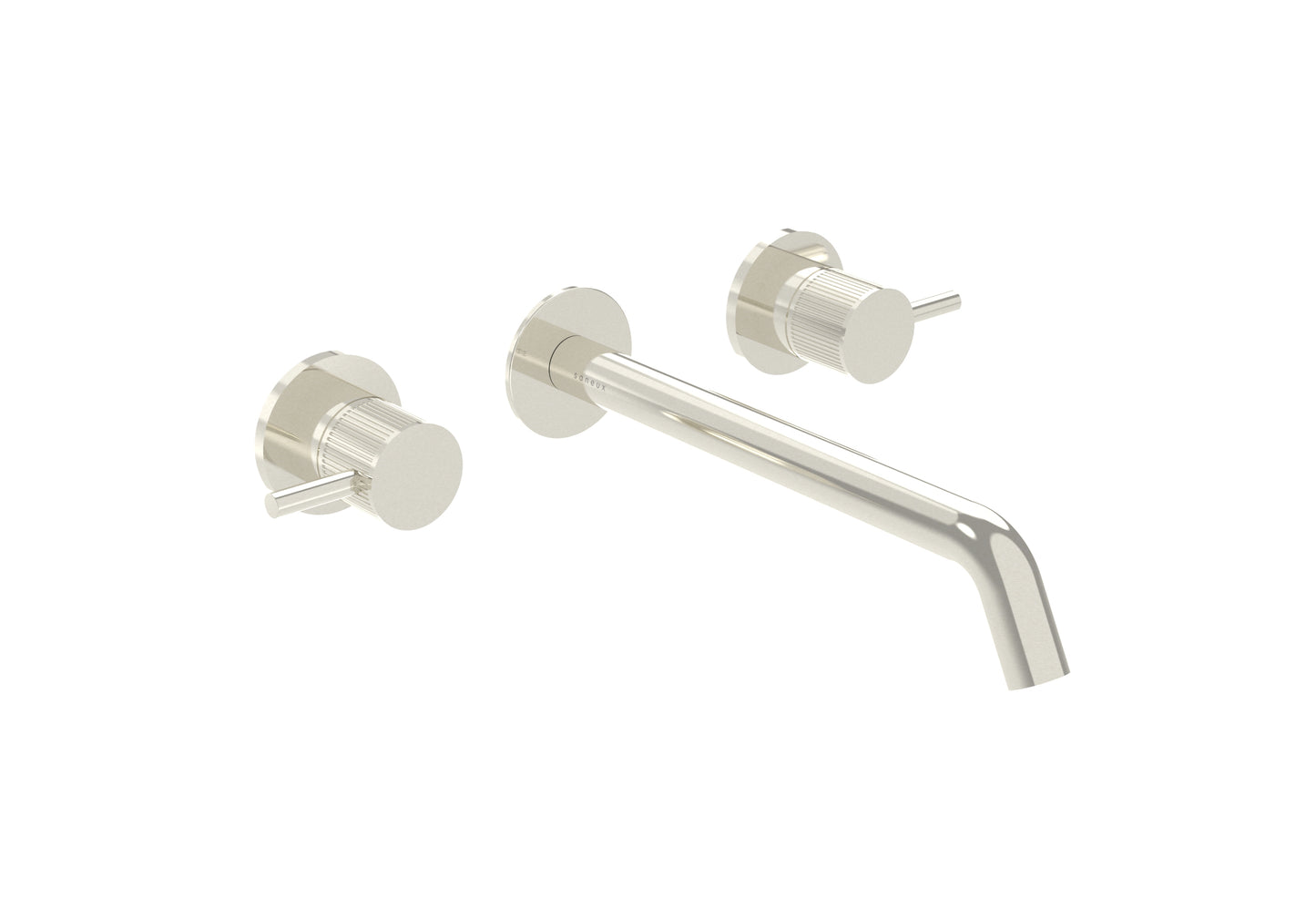 COS 3 Tap Hole Wall mounted Basin Mixer KIT - w/ Long spout (220mm) w/ Fluted handle