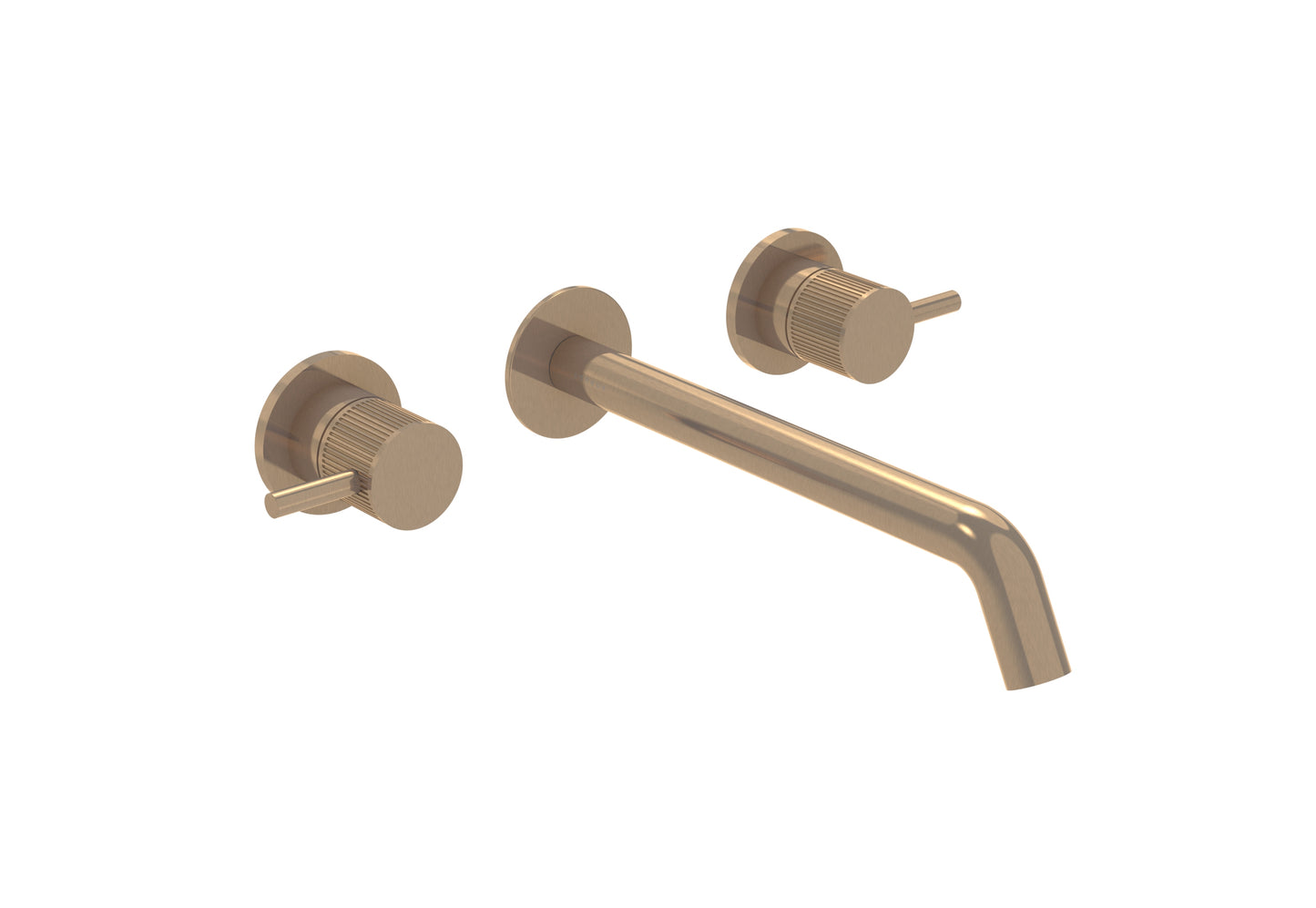 COS 3 Tap Hole Wall mounted Basin Mixer KIT - w/ Long spout (220mm) w/ Fluted handle