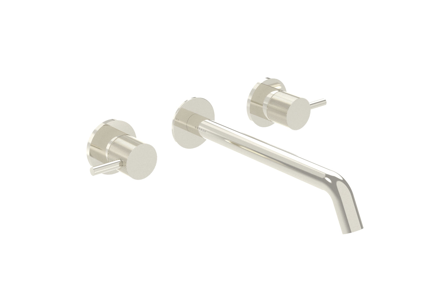 COS 3 Tap Hole Wall mounted Basin Mixer KIT - w/ Long spout (220mm) w/ Knurled handle