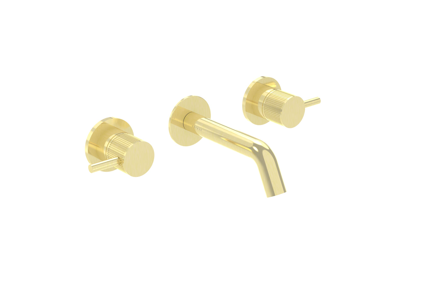 COS 3 Tap Hole Wall mounted Basin Mixer KIT - w/ Short spout (130mm) w/ Fluted handle