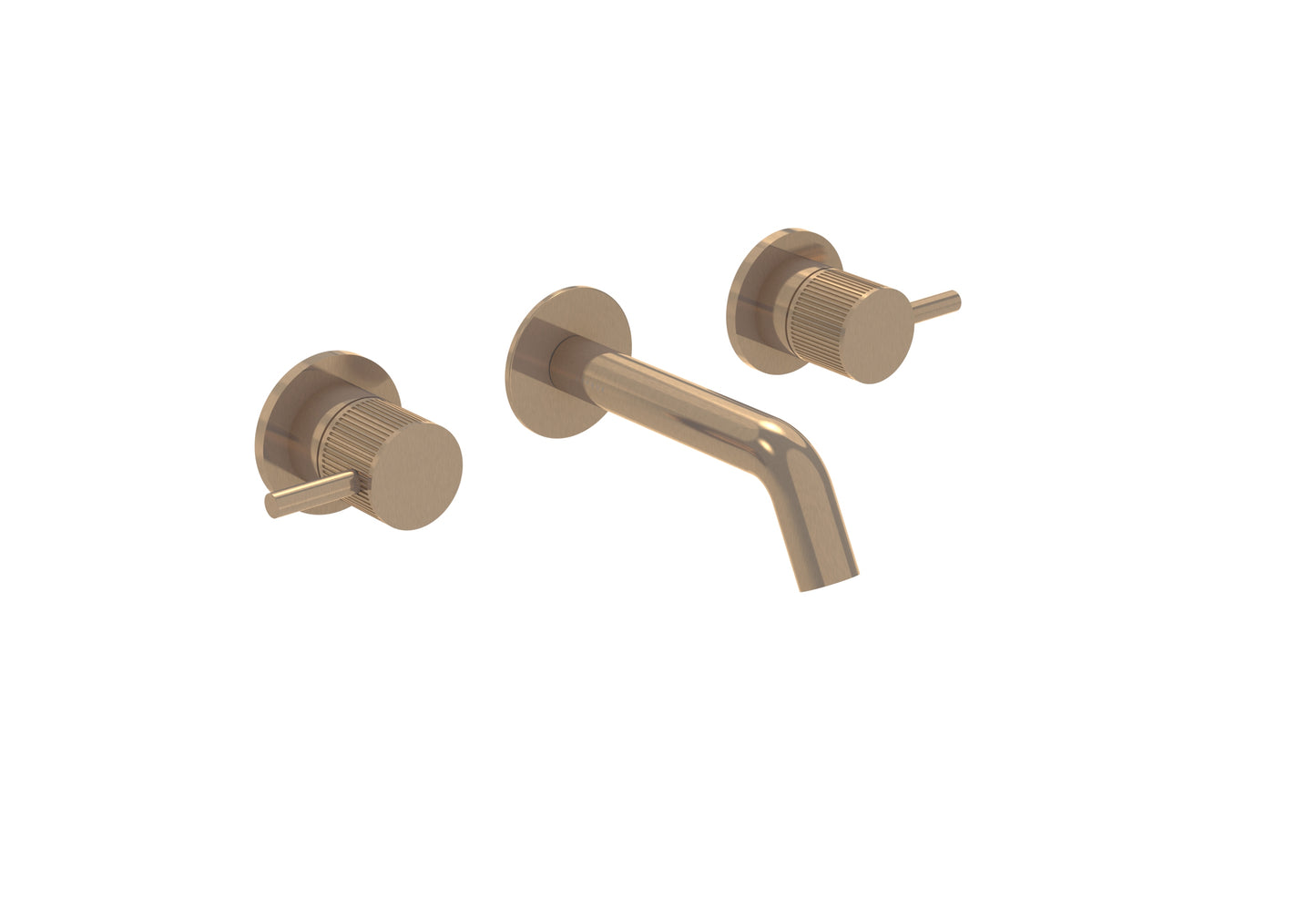 COS 3 Tap Hole Wall mounted Basin Mixer KIT - w/ Short spout (130mm) w/ Fluted handle