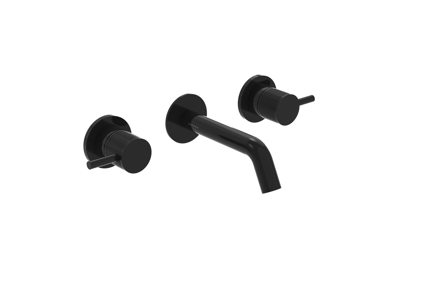 COS 3 Tap Hole Wall mounted Basin Mixer KIT - w/ Short spout (130mm) w/ Fluted handle