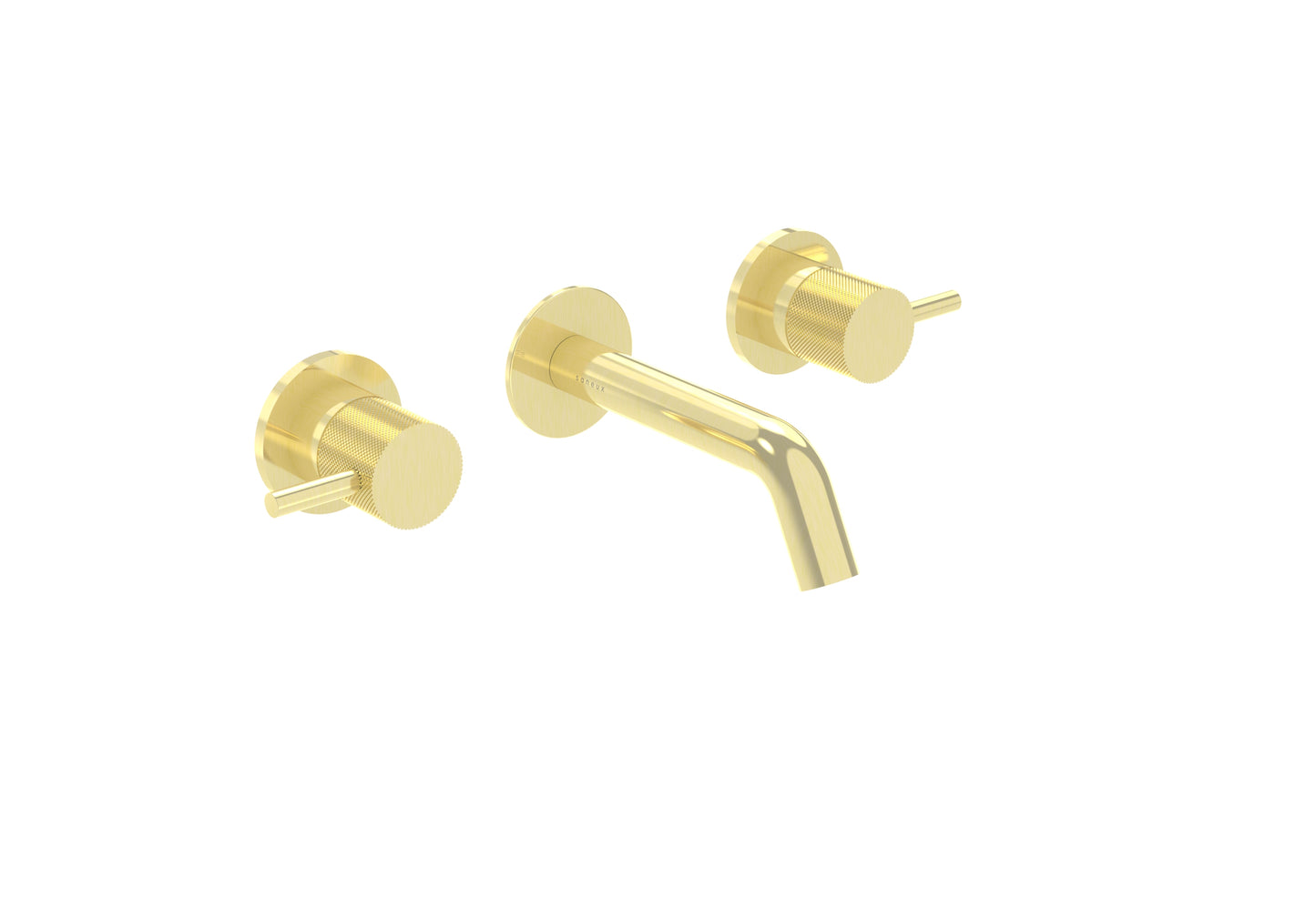 COS 3 Tap Hole Wall mounted Basin Mixer KIT - w/ Short spout (130mm) w/ Knurled handle