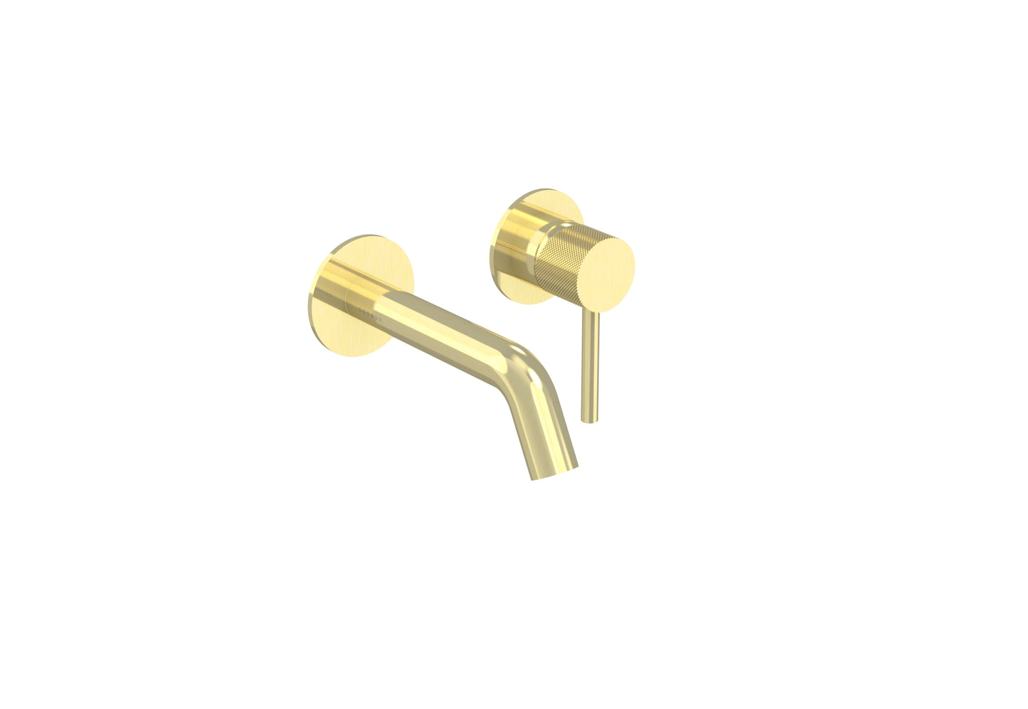COS 2 Plate Wall mounted Basin Mixer KIT - w/ Short spout (130mm) w/ Knurled handle