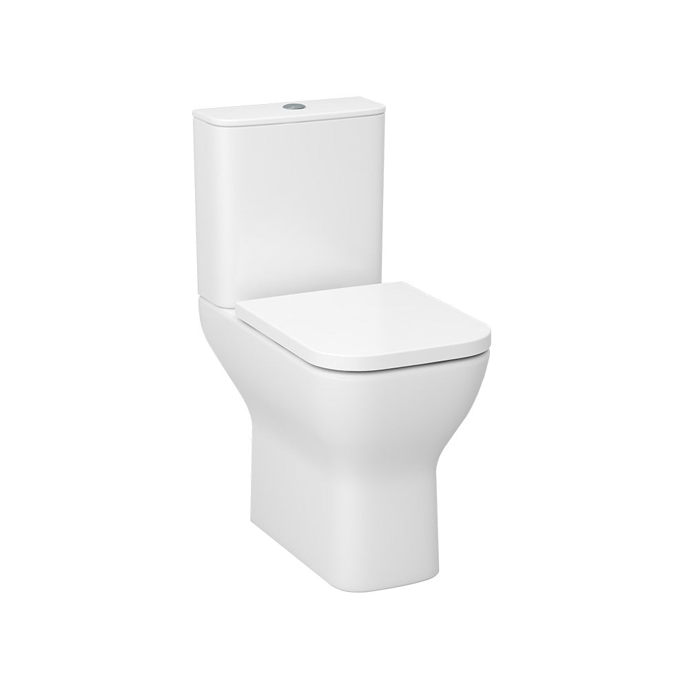 Quadro comfort height close coupled open back pan & cistern