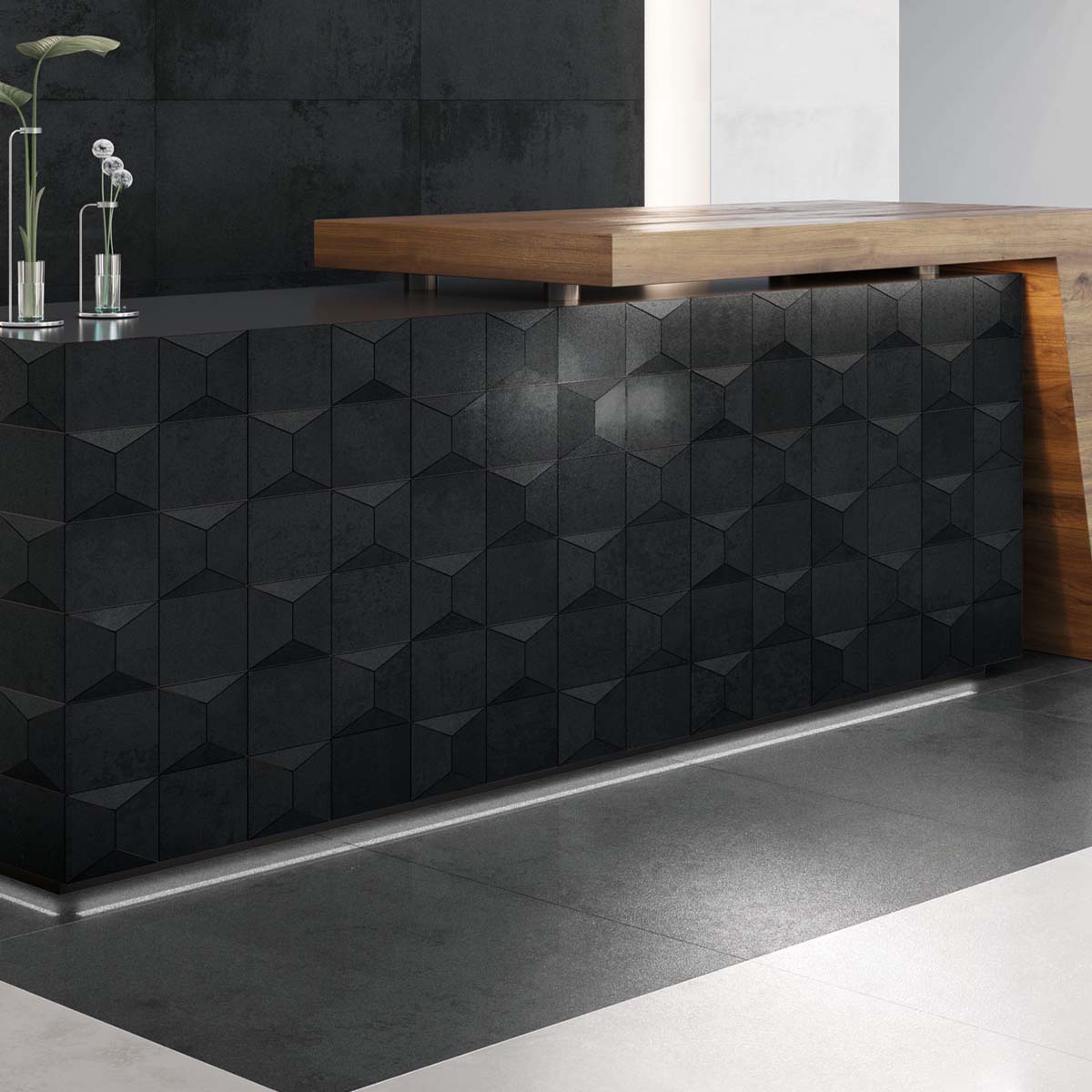 Swindon Grey Concrete Semi-Polished Porcelain Tile 898x898mm