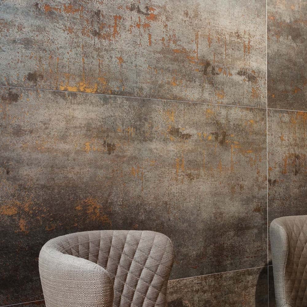 Metallon Steel Semi-Polished Metallic Porcelain Tiles 600x1200mm