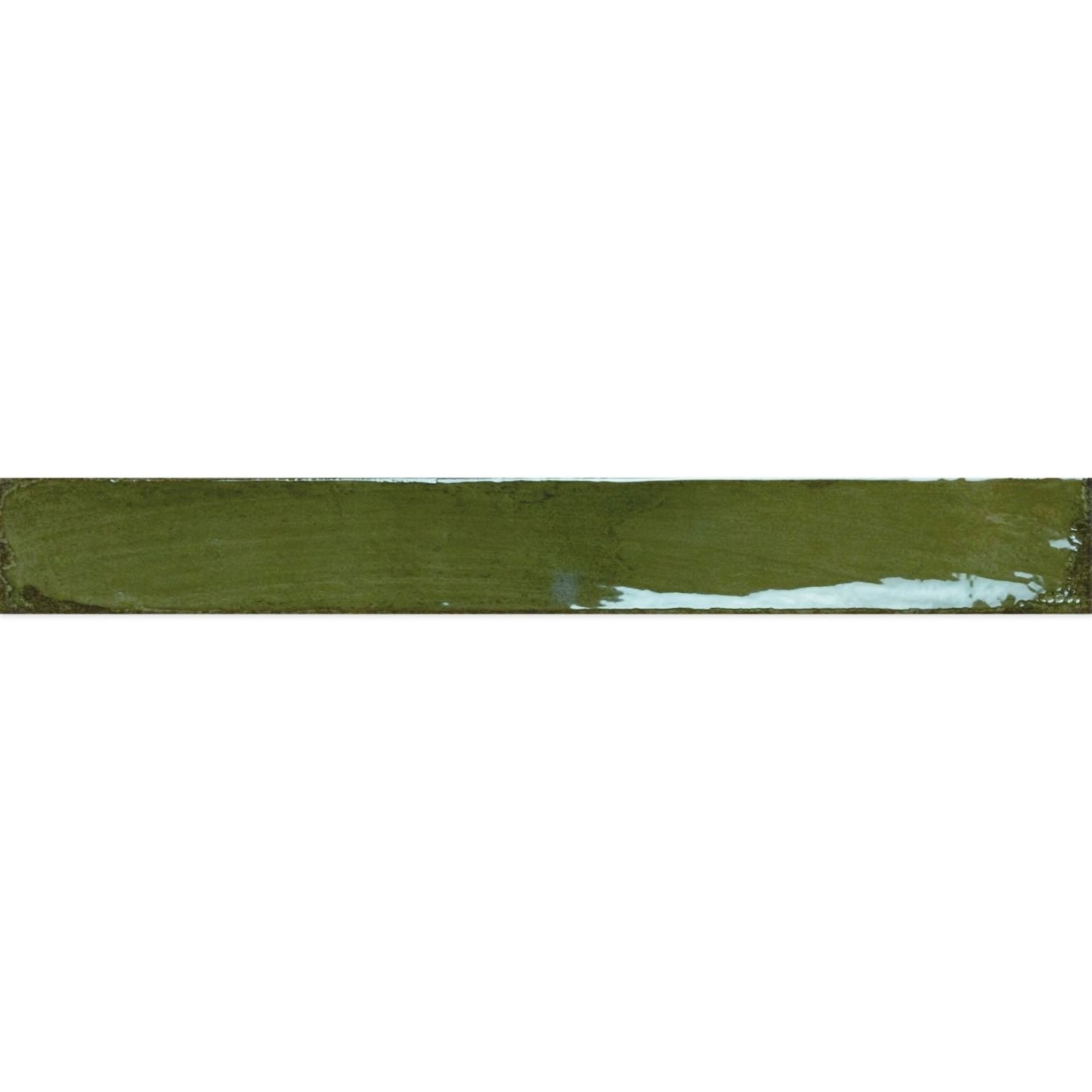 Capri Green Gloss Ceramic Brick Tile 400x50mm