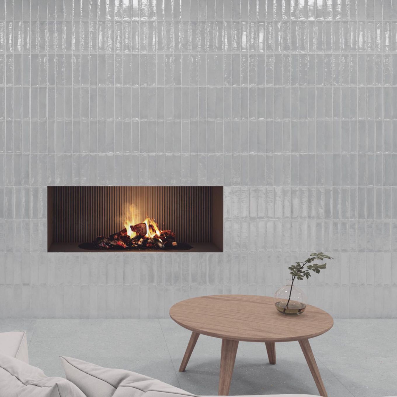 Babylon Silver Gloss Ceramic Brick Tile 246x60mm