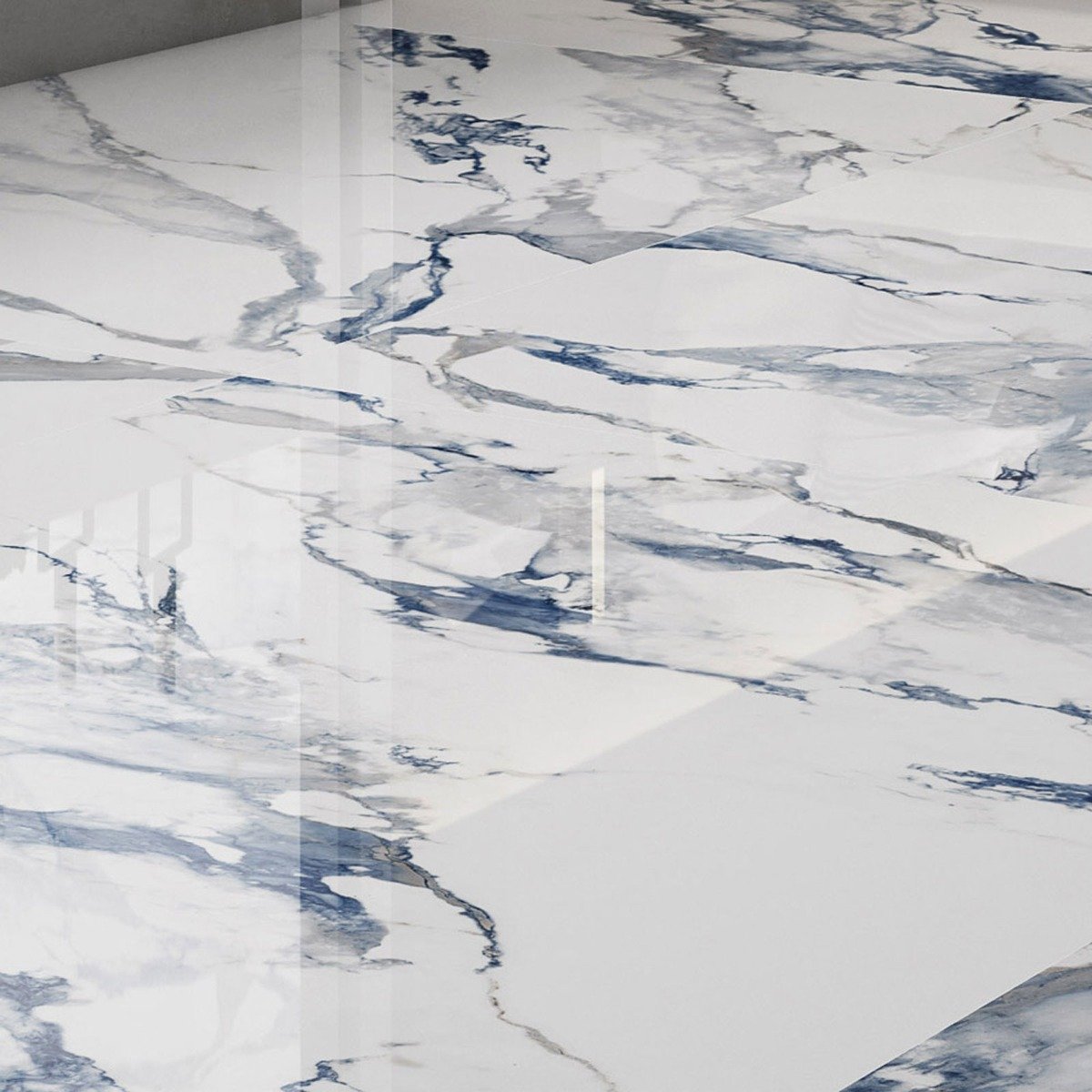 Charlie Blue Marble Gloss Porcelain Tile 600x1200mm