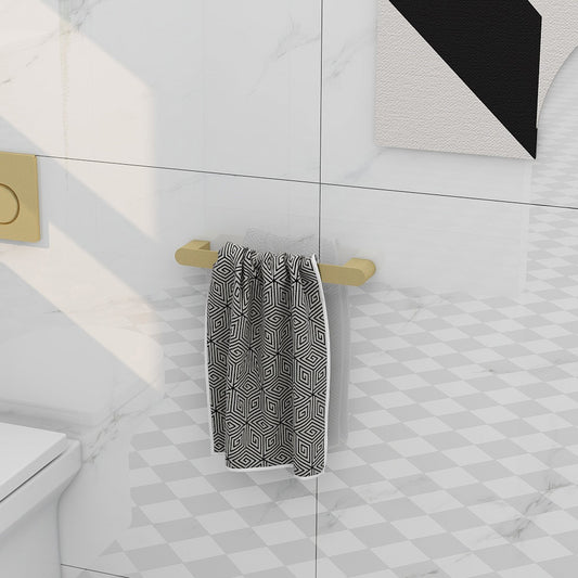 Round 340mm towel bar in brushed brass