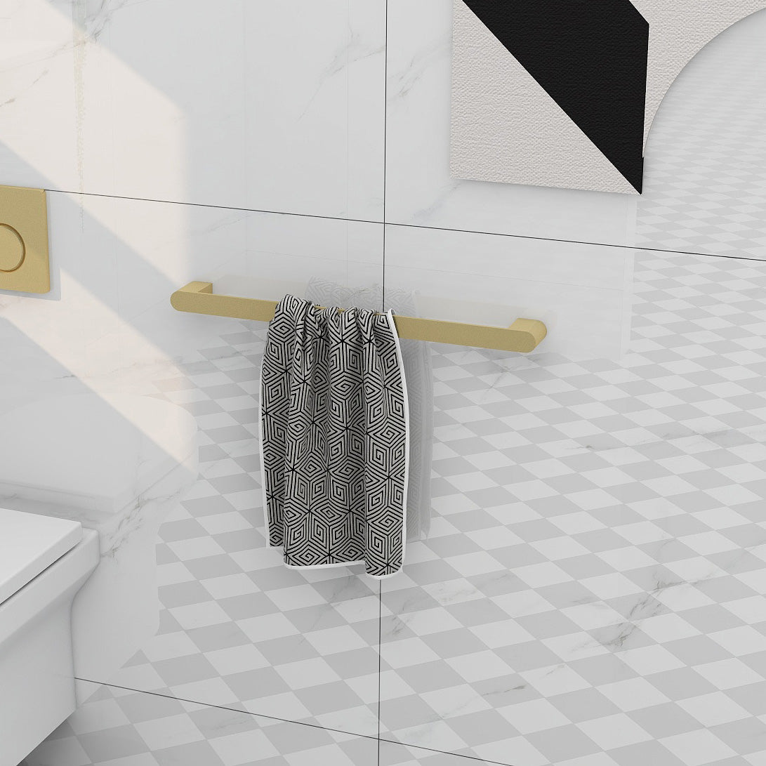 Round 540mm towel bar in brushed brass