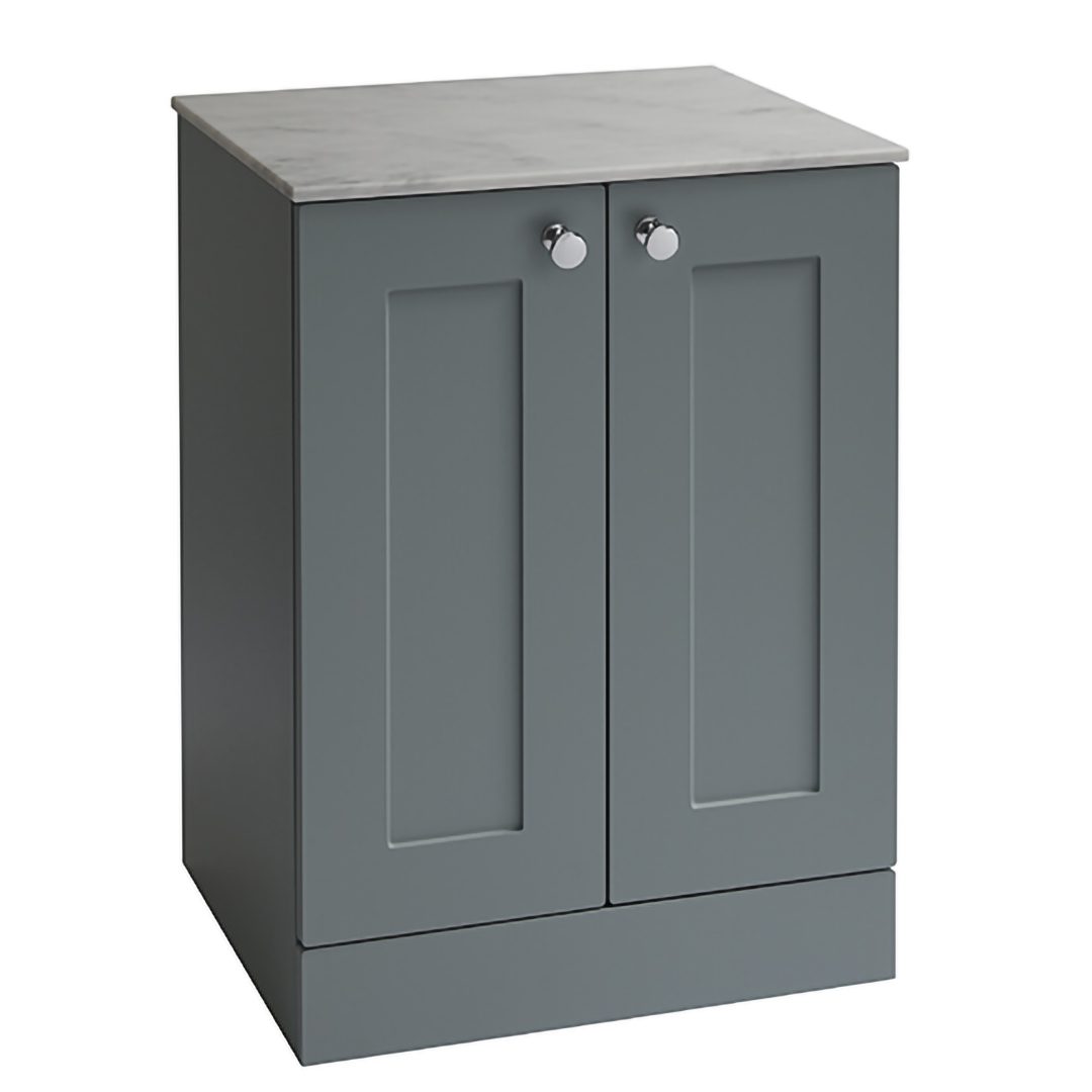 Elegant Haven Dunbar 550 Fern Green Floor Standing Counter Top Unit And Marble Effect Worktop 42408-