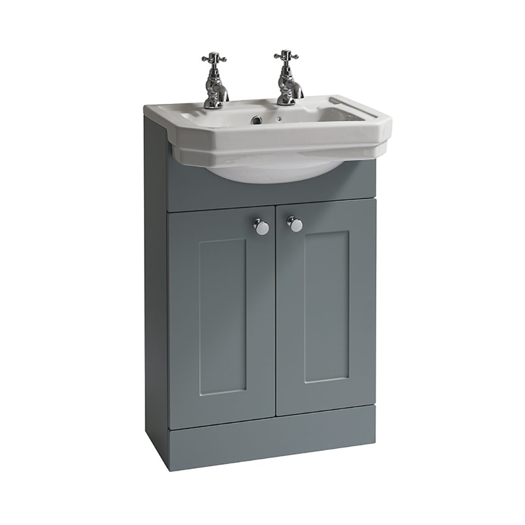 Elegant Haven Dunbar 550 Fern Green Floor Standing Basin Unit And Semi Recessed Basin 42208-