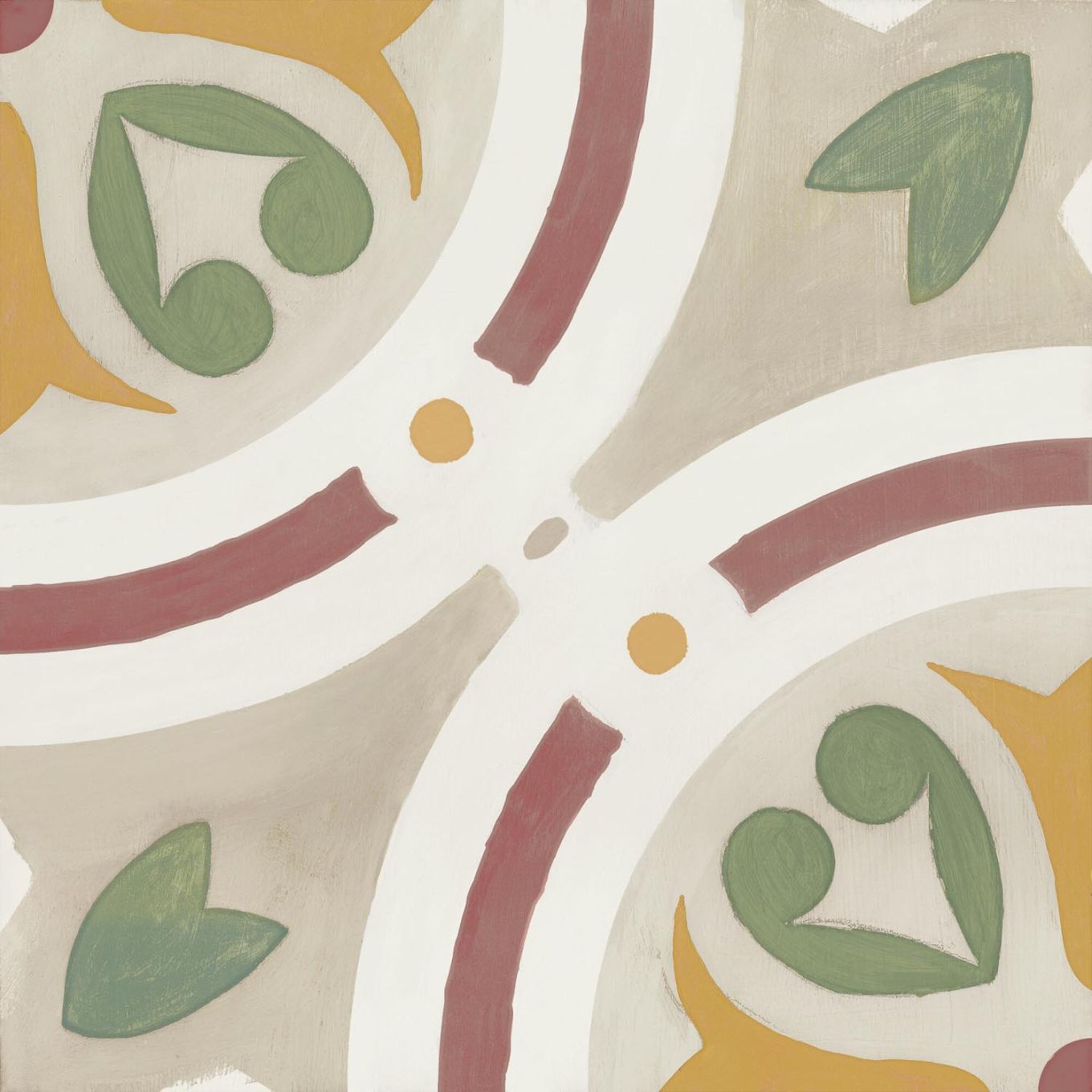 Acropolis Taupe Matt Porcelain Patterned Tile 223x223mm