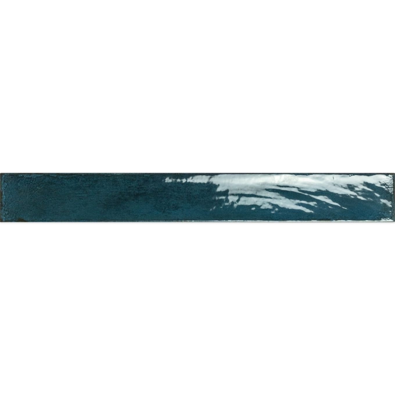 Capri Blue Gloss Ceramic Brick Tile 400x50mm