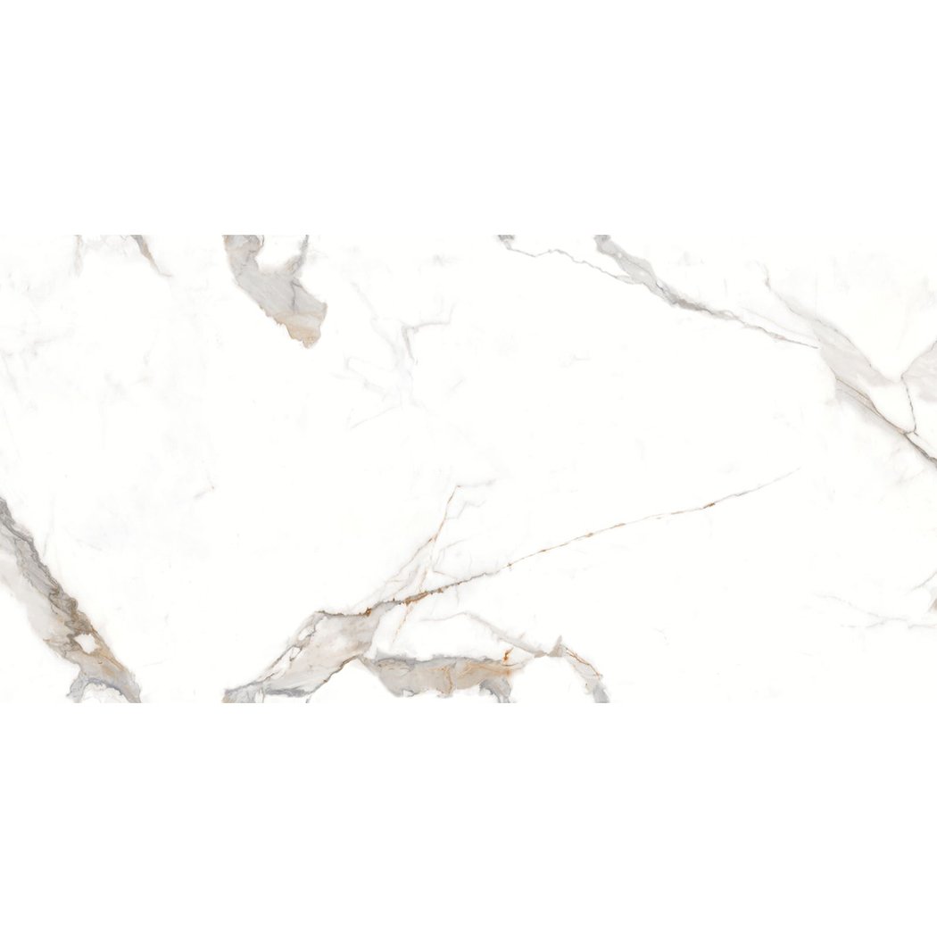 Stockholm White Marble Uniglow Porcelain Tile 1200x600mm