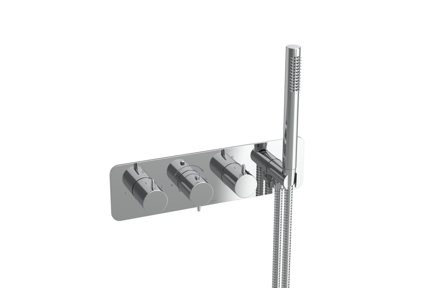 EDEN 3 way handles & plate finish kit in landscape with outlet elbow (for ED021L.H)