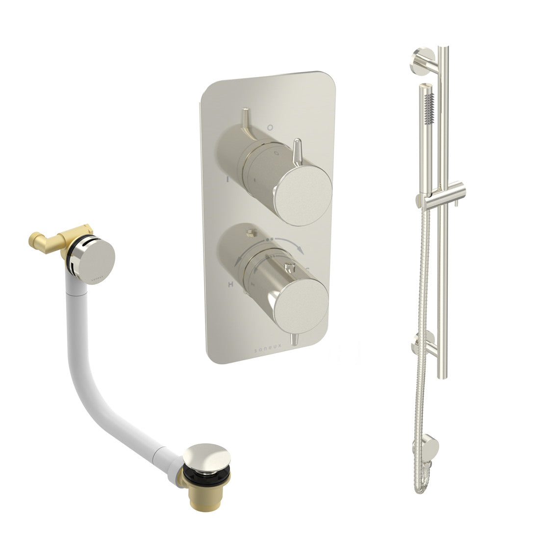 EDEN 2 way shower kit - w/ Slim Handset & Slider Rail & Bath filler