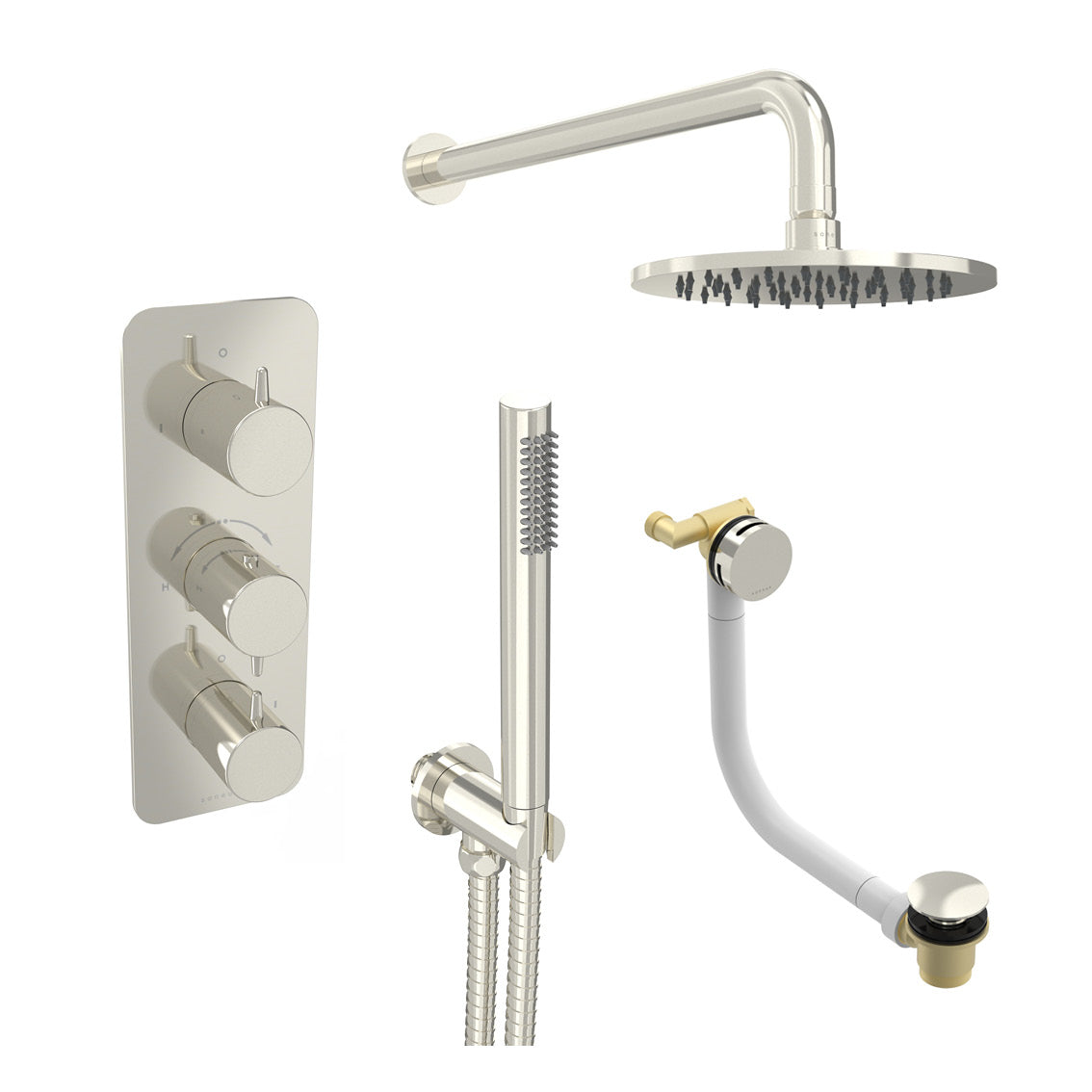 EDEN 3 way shower kit - w/ Slim handset & Bath filler & Shower Head