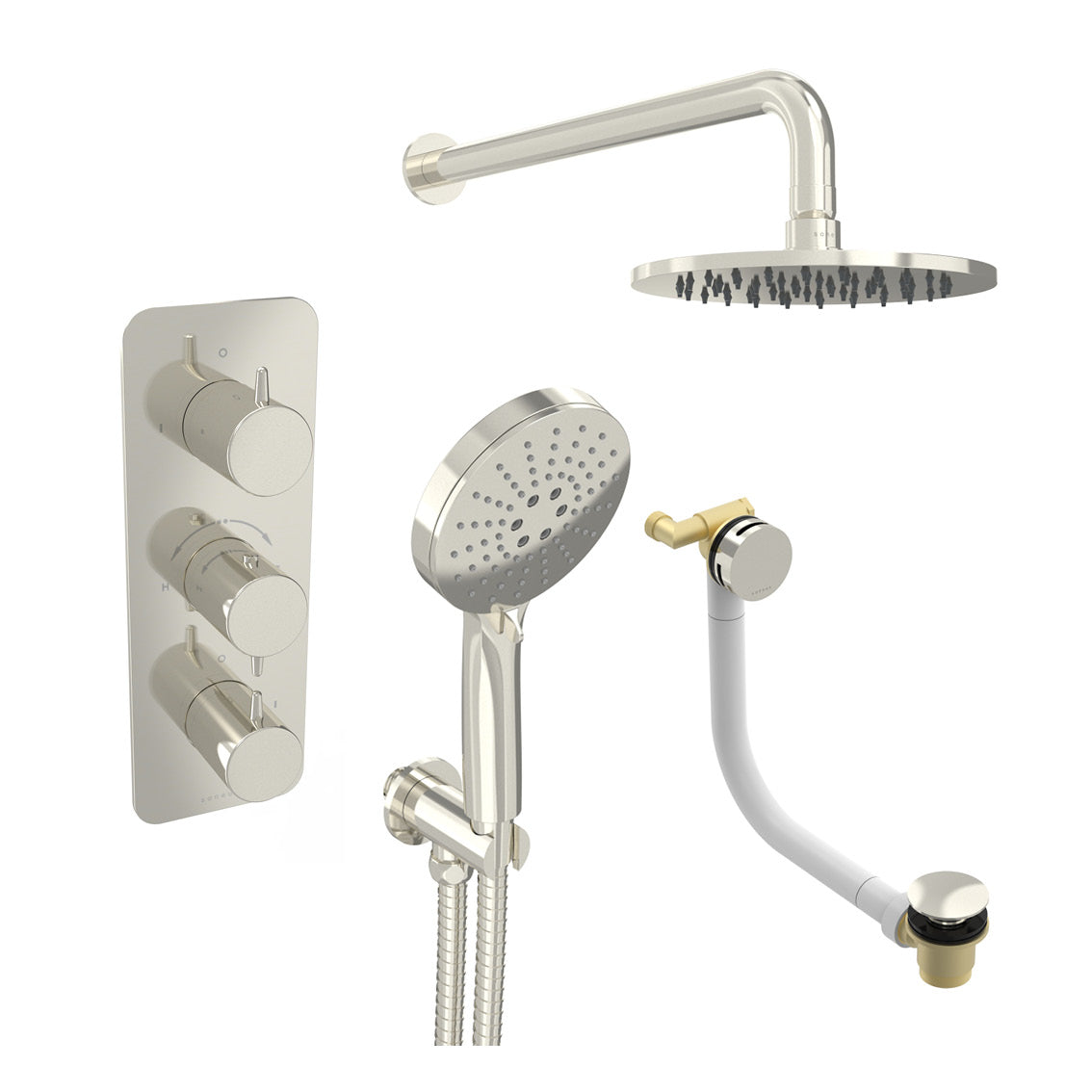EDEN 3 way shower kit - w/ 3 Function Handset & Bath filler & Shower Head