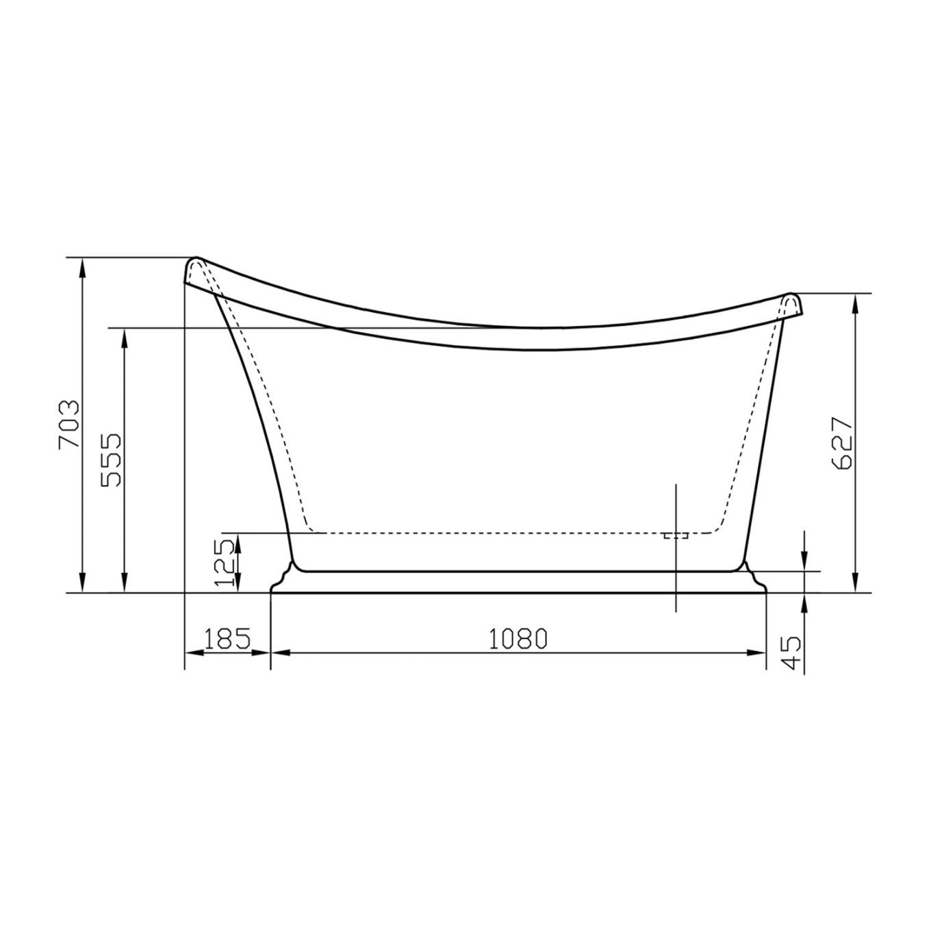 Brampton White Traditional Freestanding Rolltop Bath 1350x710mm