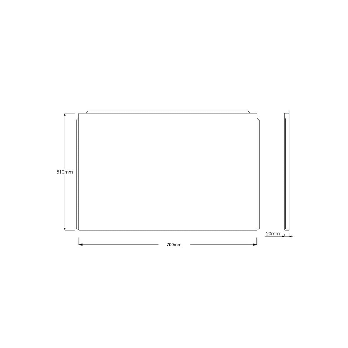 White Gloss Waterproof End Panel 700mm