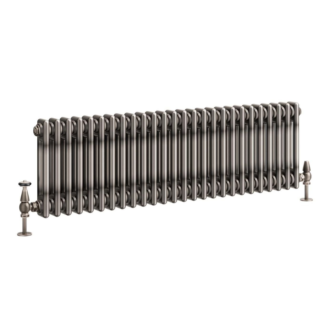 Clement Raw Metal Double Horizontal Column Radiator 300x1190mm