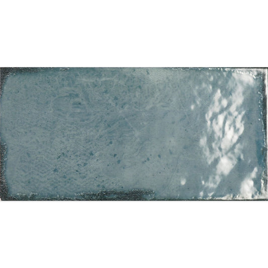 Inca Aguamarina Blue Glossy Porcelain Brick Tile 150x316mm