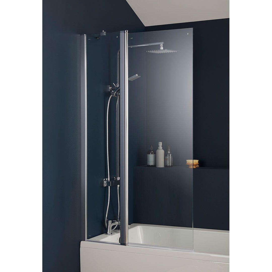Elegant Haven Esk 820mm Square Profile Over-bath Shower Screen