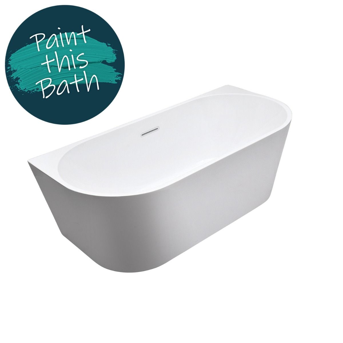 Ellwood Freestanding Back to Wall Acrylic Bath 1800x800mm
