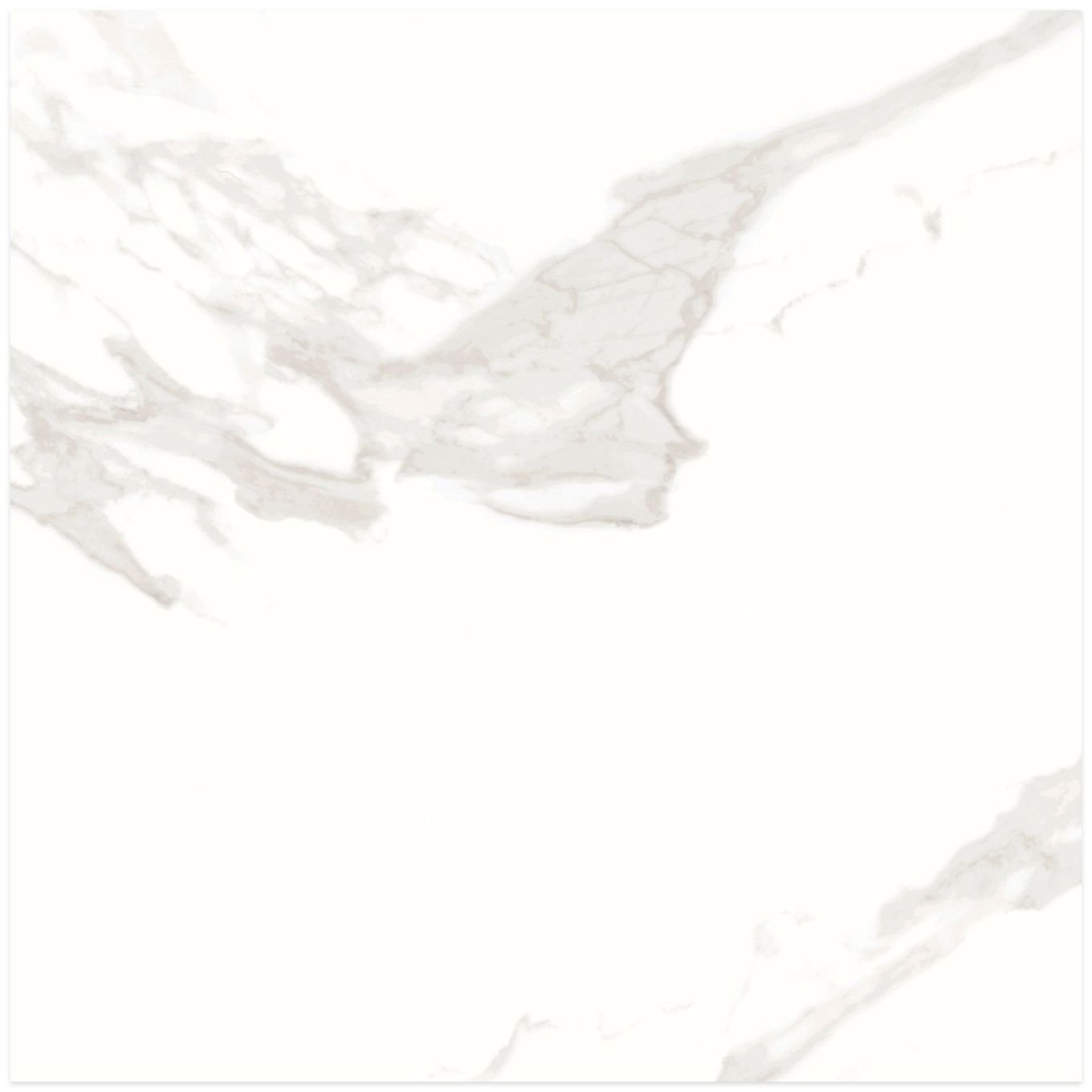 Miramar White Polished Porcelain Tile 600x600mm