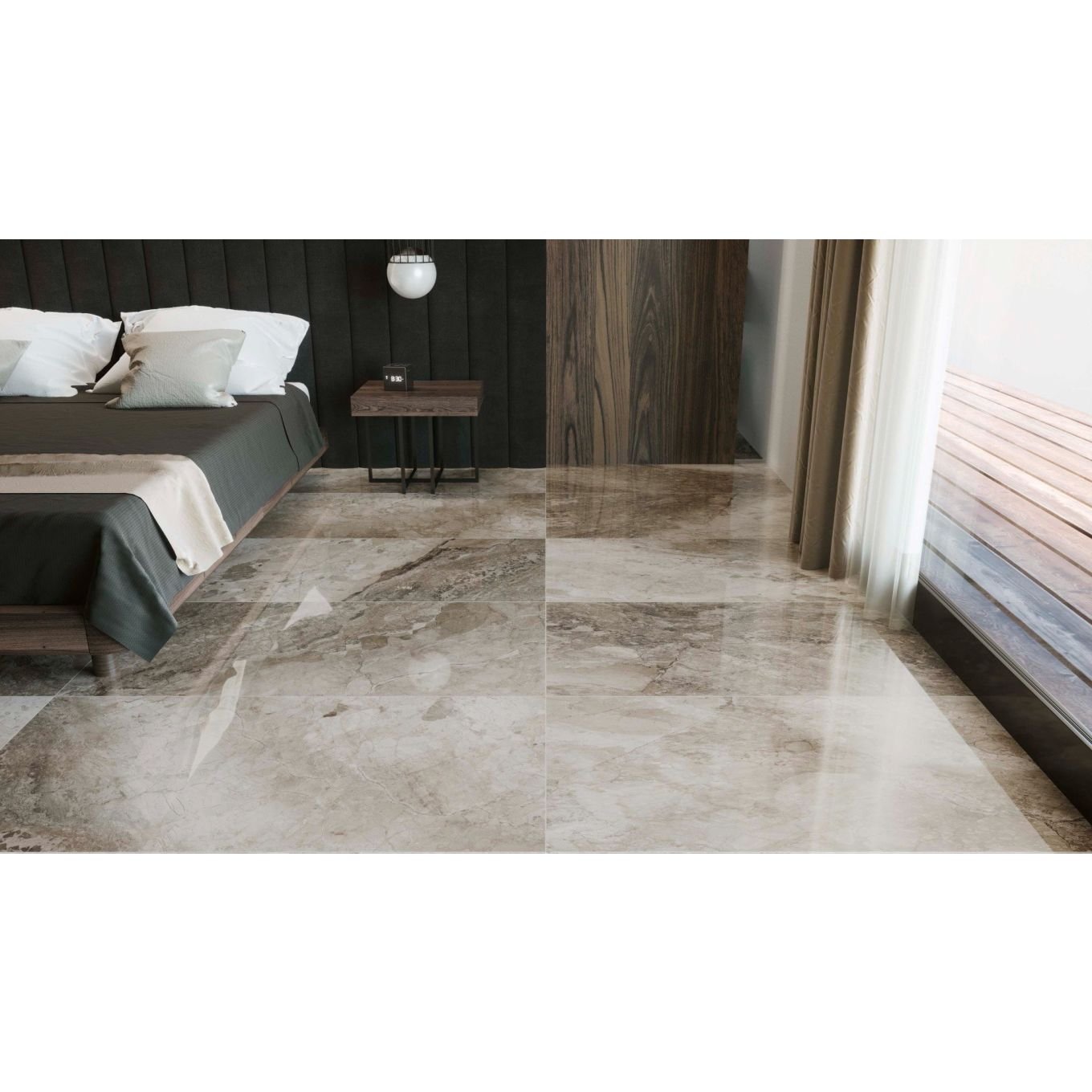 Delilah Mocha Gloss Porcelain Tile 600x1200mm