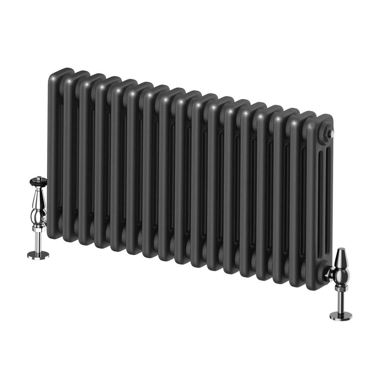 Upton Matt Black Triple Horizontal Column Radiator 400x785mm