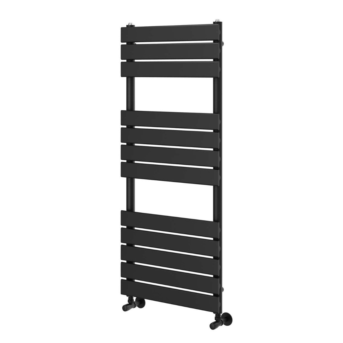 Rosa Matt Black Heated Towel Rail 1200x500mm