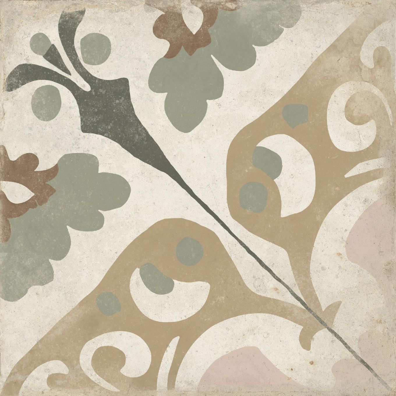 Rome Clay Matt Porcelain Patterned Tile 223x223mm