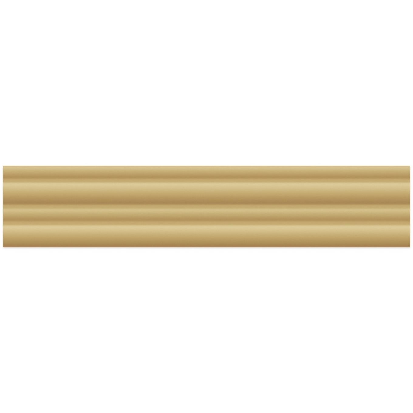 Prism Ribbed Gold Matt Ceramic Brick Tile 200x50mm