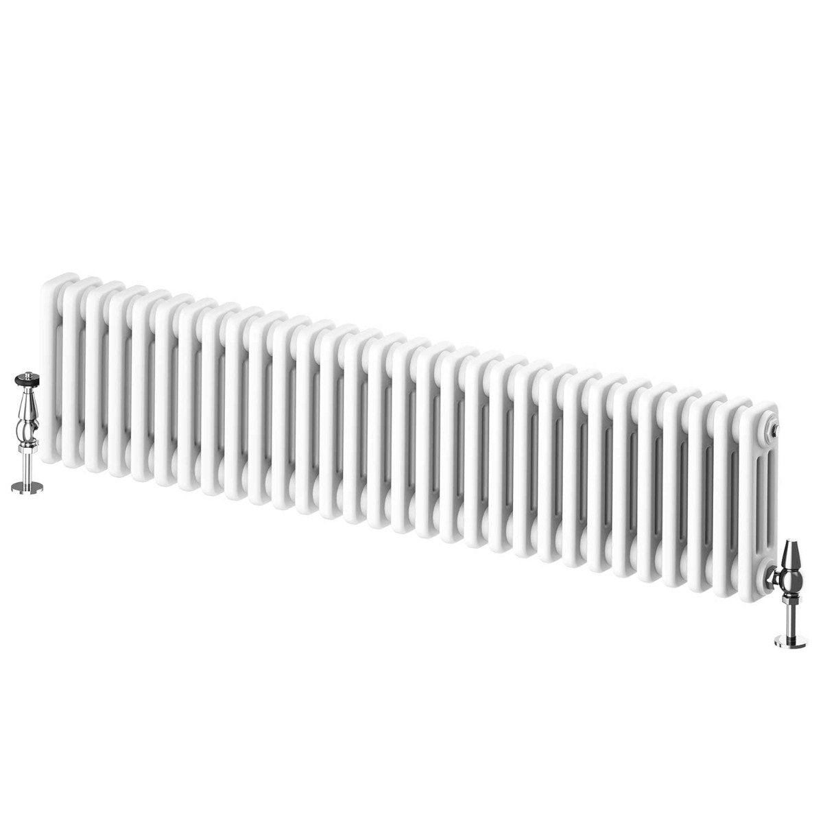Upton White Triple Horizontal Column Radiator 300x1370mm