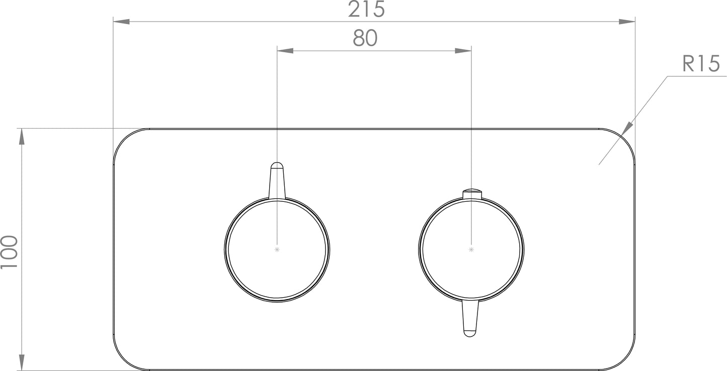 Saneux EDEN 2 Way Thermostatic Shower Valve Kit in Portrait and Landscape