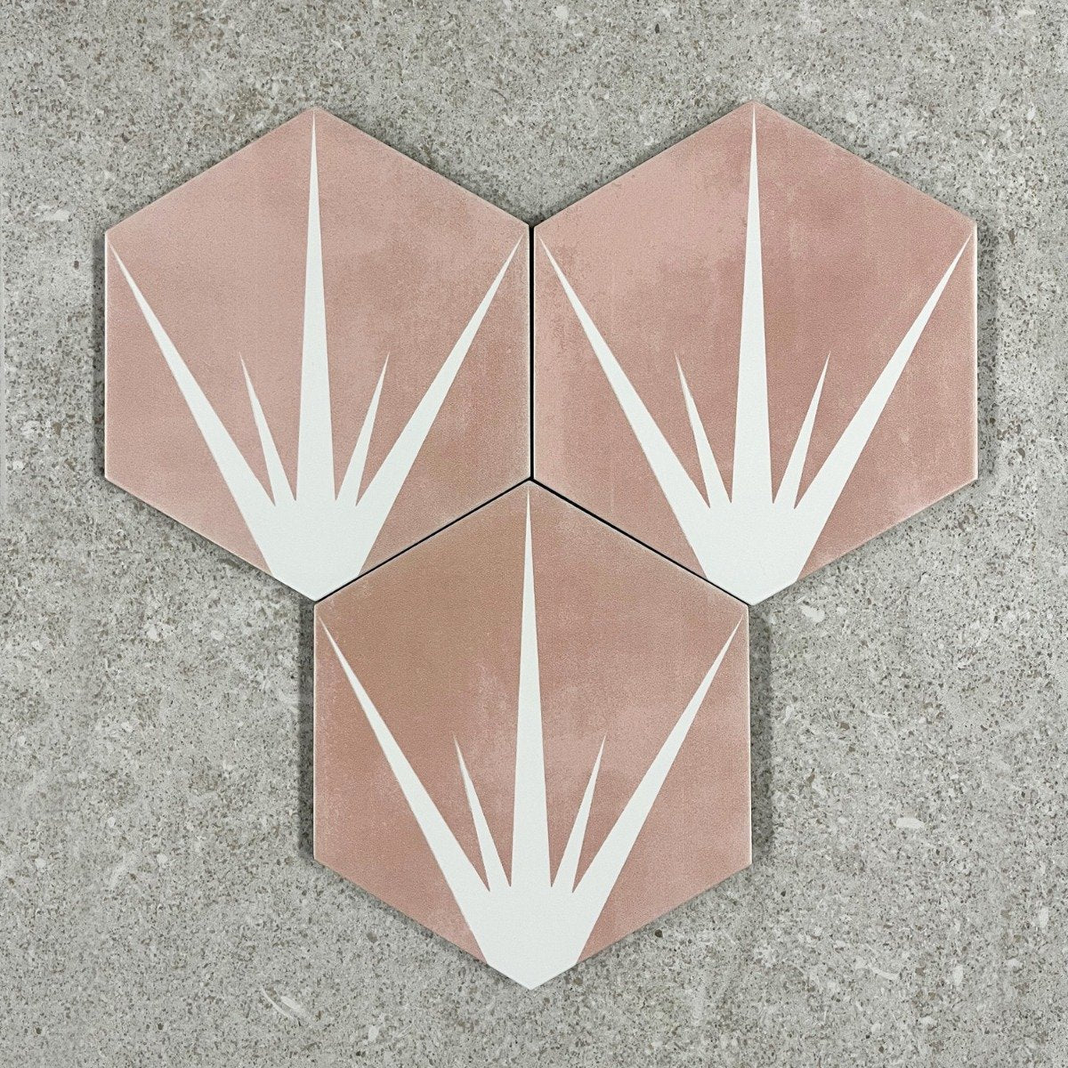 Lotus Hex Matt Pink Hexagon Porcelain Tile 198x228mm
